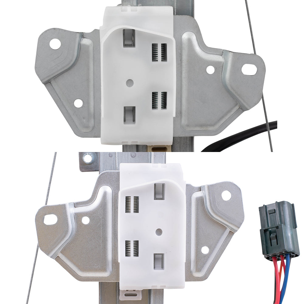 Brock Replacement Power Window Regulators with Motor Front Driver Side with 6 Pin Connector and Front Passenger Side with 2 Pin Connector Comaptible with 2013-2018 Altima Sedan