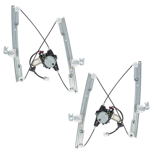 Brock Replacement Pair Set Front Power Window Lift Regulators w/ Motors Assemblies Compatible with 04-08 Maxima 80731-7Y000 80720-7Y000
