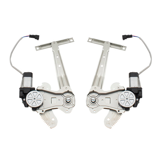 Brock Replacement Pair Set Rear Power Window Lift Regulator & Motors Assemblies Compatible with 00-06 Sentra 827215M000 827315M000 827205M000 827004Z310