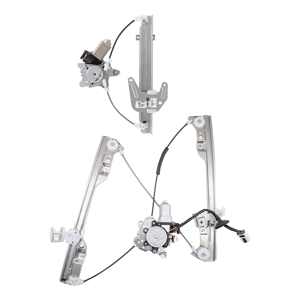 Brock Replacement Driver Side Front and Rear Power Window Regulators with Motor Compatible with 2002-2006 Altima