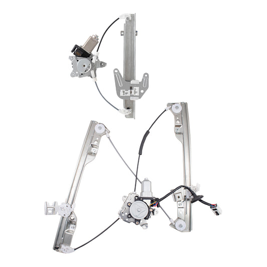 Brock Replacement Driver Side Front and Rear Power Window Regulators with Motor Compatible with 2002-2006 Altima