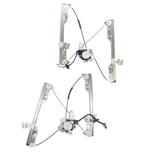 Brock Replacement Front Driver and Passenger Side Power Window Regulators with Motor Compatible with 2002-2006 Altima