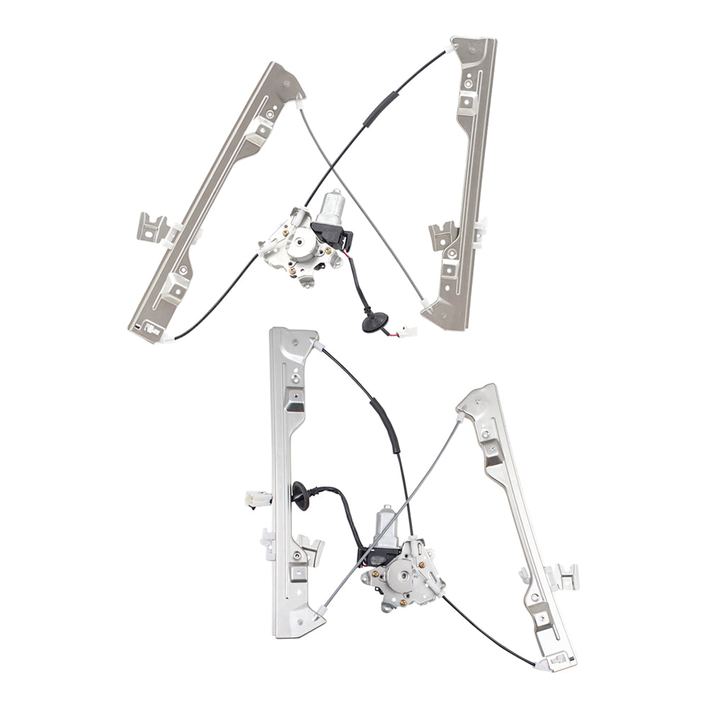 Brock Replacement Front Driver and Passenger Side Power Window Regulators with Motor Compatible with 2002-2006 Altima
