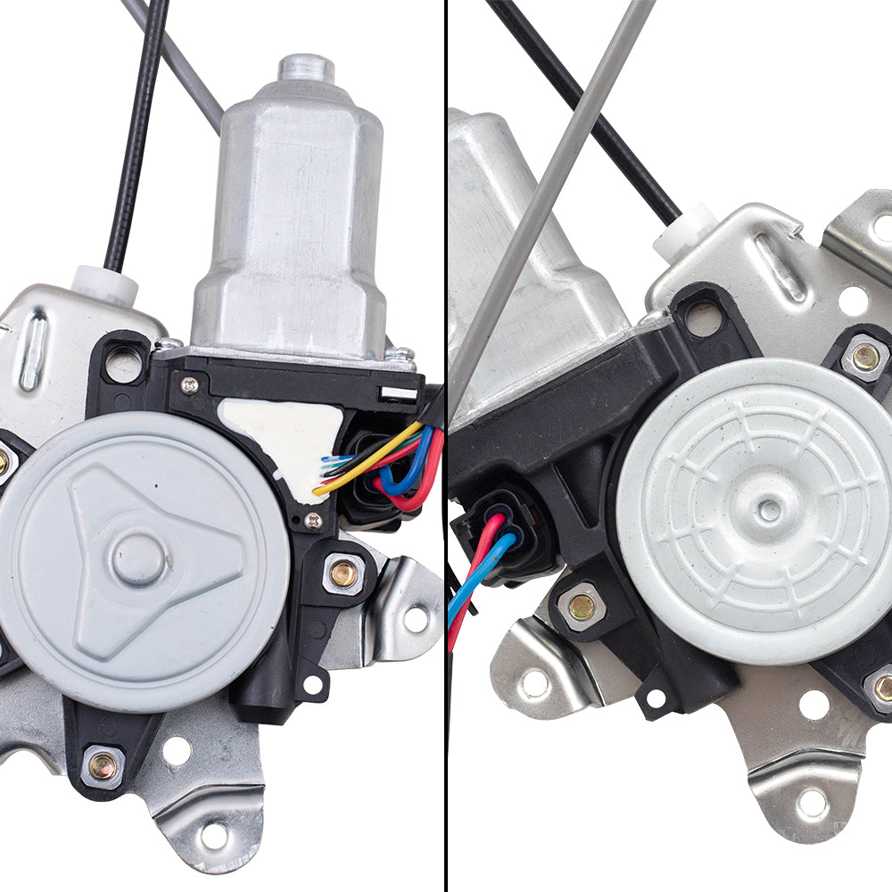 Brock Replacement Front Driver and Passenger Side Power Window Regulators with Motor Compatible with 2002-2006 Altima