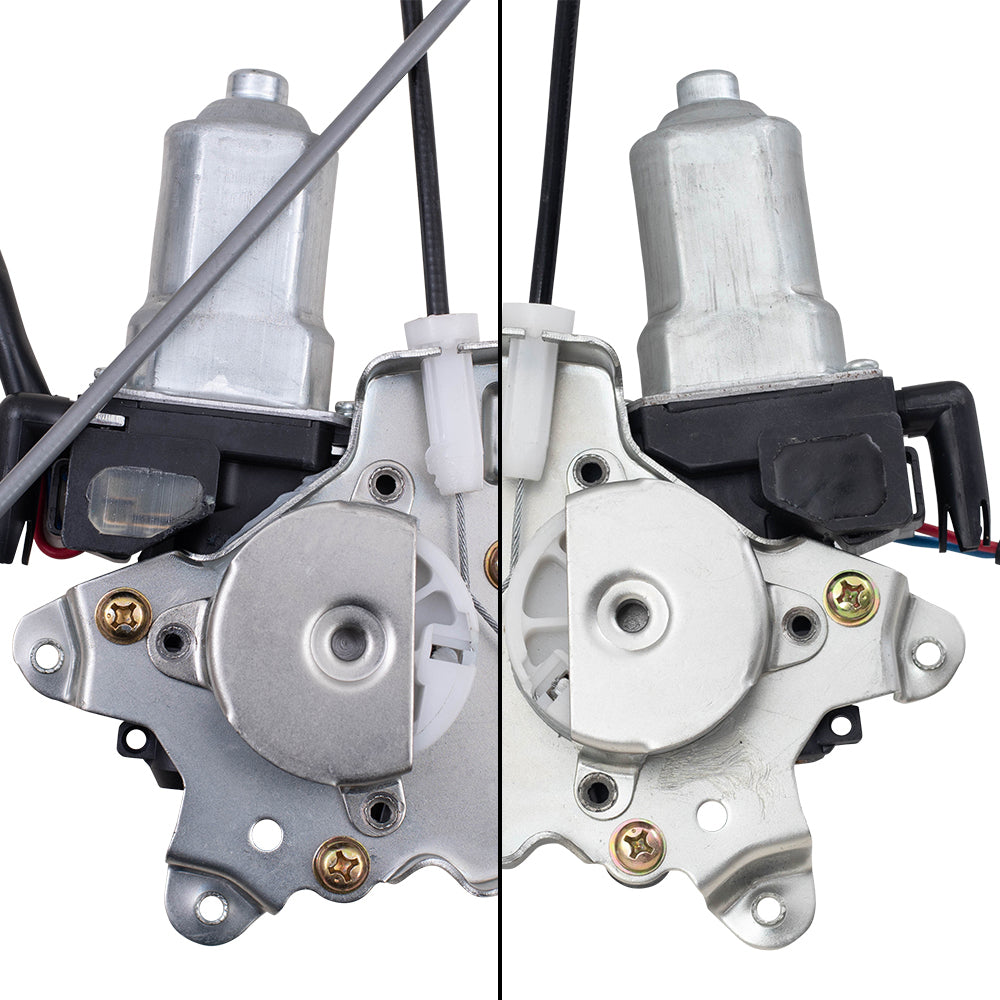 Brock Replacement Front Driver and Passenger Side Power Window Regulators with Motor Compatible with 2002-2006 Altima