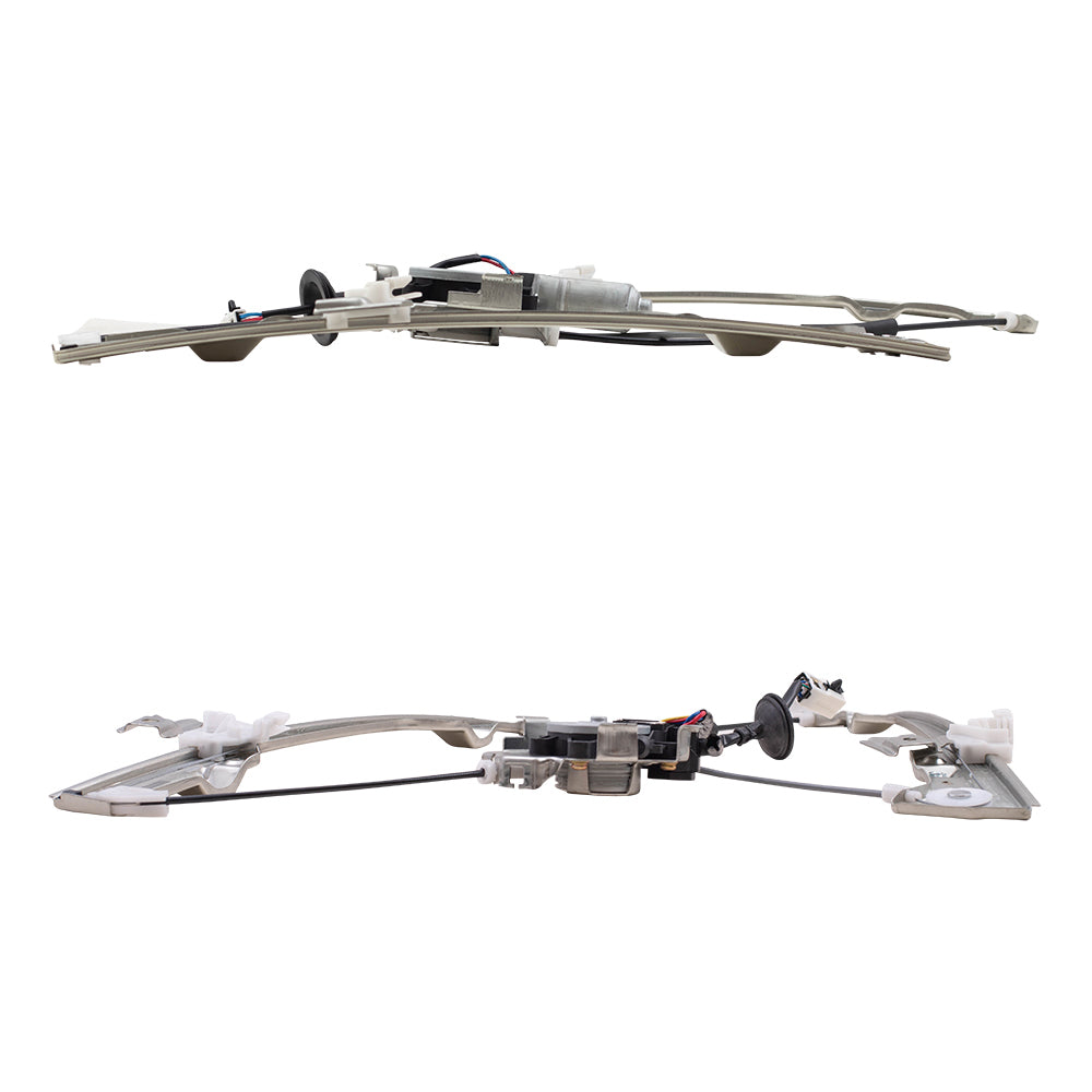 Brock Replacement Front Driver and Passenger Side Power Window Regulators with Motor Compatible with 2002-2006 Altima
