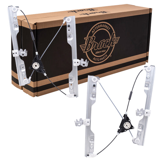 Brock Replacement Set Front Power Window Regulators Compatible with 2008-2013 Rogue