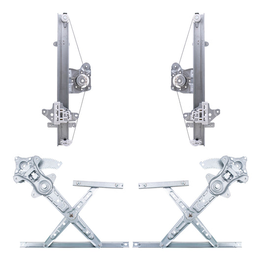 Brock Aftermarket Replacement Driver Left Passenger Right Front and Rear Power Window Regulators Without Motor 4 Piece Set Compatible with 2013-2019 Nissan Sentra