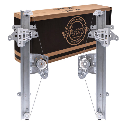 Brock Replacement Set Front Power Window Regulators Compatible with 2013-2018 Sentra