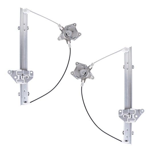 Brock Replacement Driver and Passenger Front Manual Window Lift Regulators Assemblies Compatible with 86-97 Pickup Truck 807013B300 807003B300