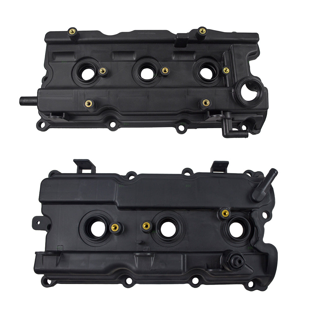 Brock Replacement Pair Set Front Engine Valve Covers w/ Gaskets Compatible with 2002-2008 Maxima