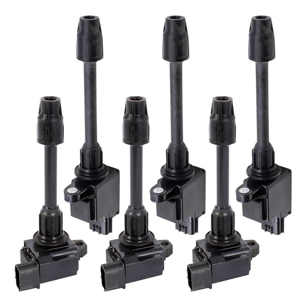 Brock Replacement 6 Piece Set Front & Rear Ignition Spark Plug Coils Compatible with 2000-2001 Maxima 3.0L 6 cylinder 22448-2Y007 22448-2Y001
