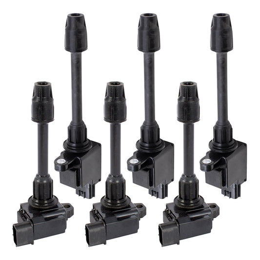 Brock Replacement 6 Piece Set Front & Rear Ignition Spark Plug Coils Compatible with 2000-2001 Maxima 3.0L 6 cylinder 22448-2Y007 22448-2Y001