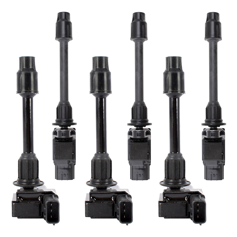 Brock Replacement 6 Piece Set Front & Rear Ignition Spark Plug Coils Compatible with 2000-2001 Maxima 3.0L 6 cylinder 22448-2Y007 22448-2Y001