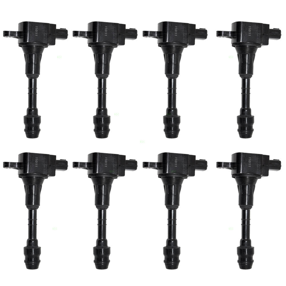 Brock Replacement for 8 Piece Set Ignition Spark Plug Coils Compatible with 04-06 Titan Pickup Truck SUV 5.6L 8 cyl 22448-7S015