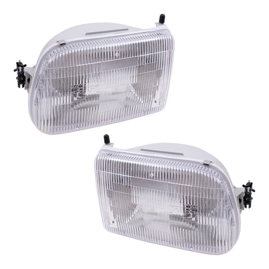 Brock Replacement Driver and Passenger Headlights Headlamps Compatible with Pickup Truck ZZM051040 ZZM051030
