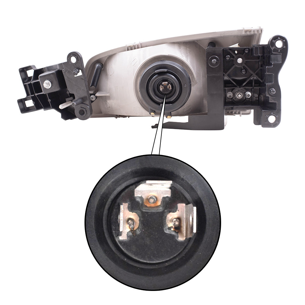 Brock Replacement Pair Set Halogen Headlights Headlamps Compatible with 00-02 626 GG2A-51-040B GG2A-51-030B