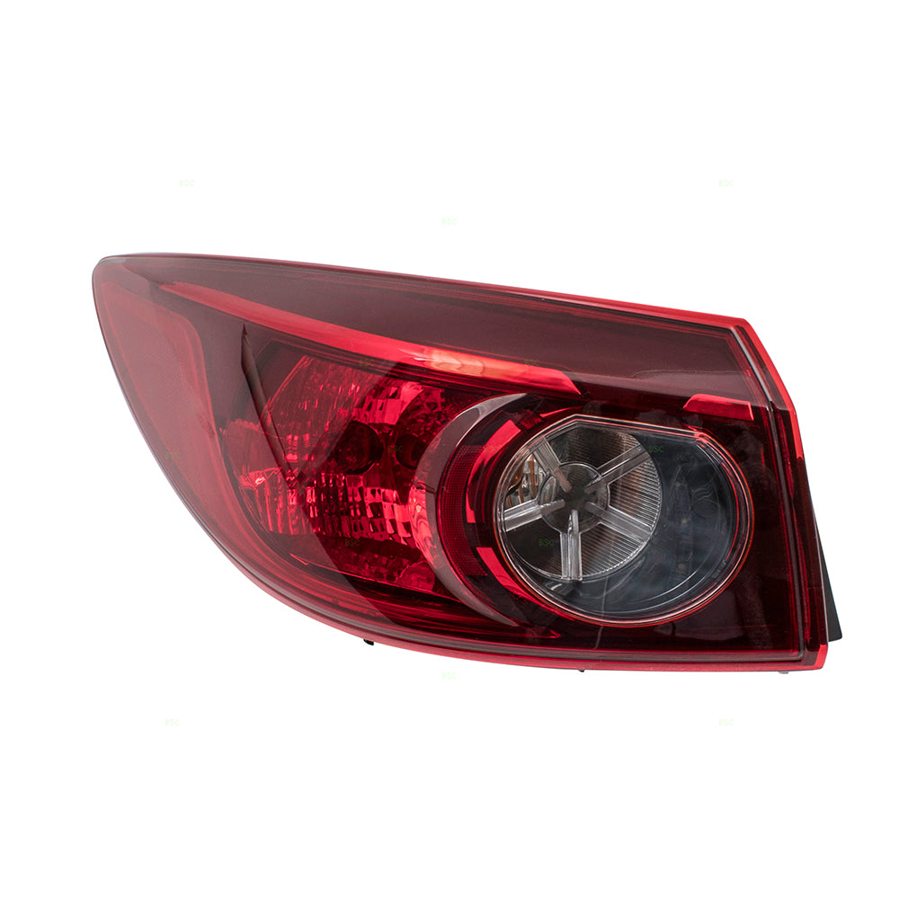 Brock Replacement Pair Set Tail Lamps Tail Light Quarter Panel Mounted Compatible with 14-18 Mazda3 Sedan BHN151160B BHN151150B