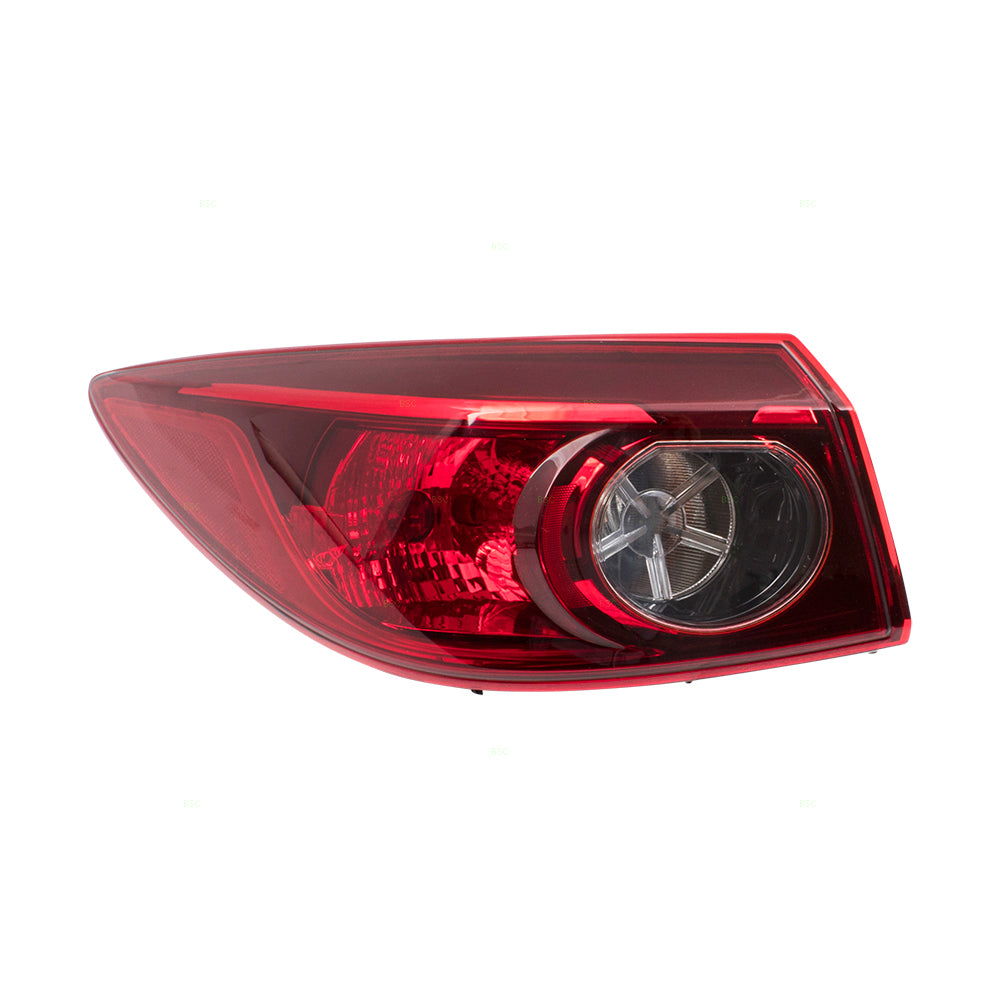 Brock Replacement Pair Set Tail Lamps Tail Light Quarter Panel Mounted Compatible with 14-18 Mazda3 Sedan BHN151160B BHN151150B