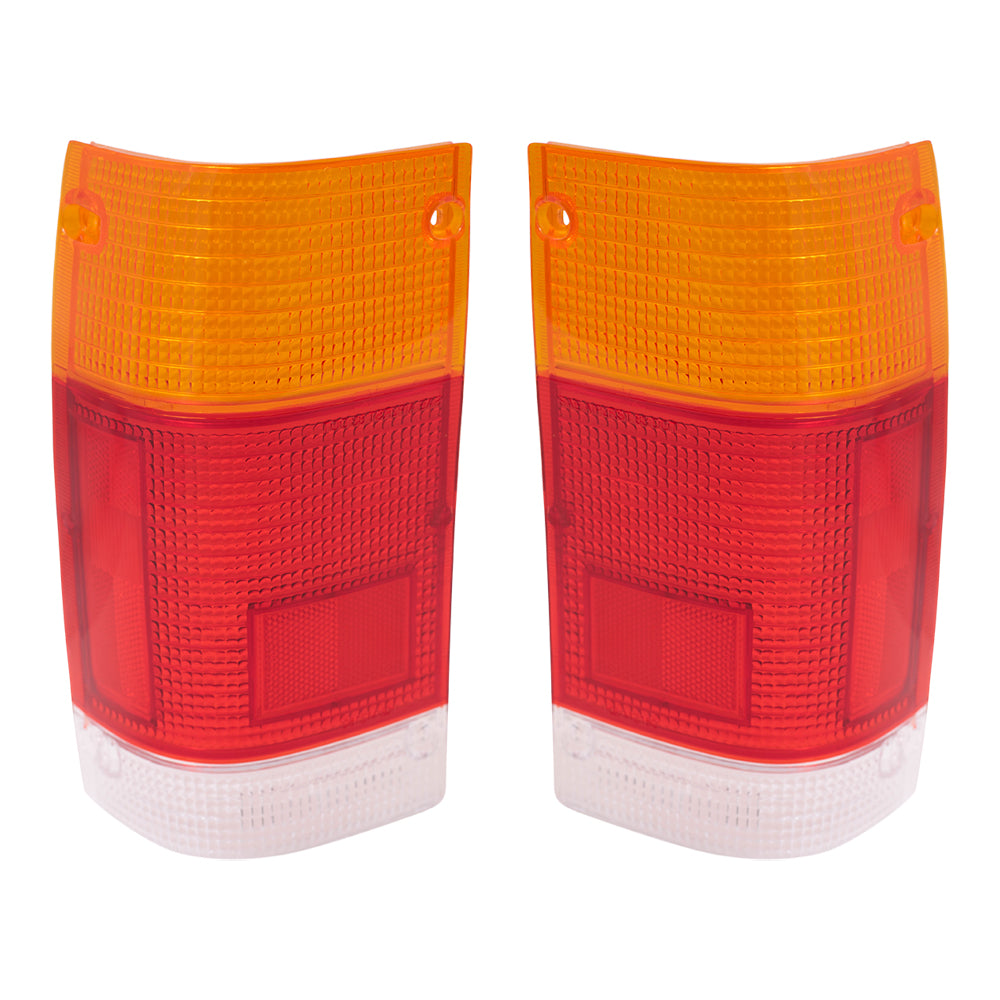 Brock Replacement Driver and Passenger Taillights Tail Lamp Lenses Compatible with 86-93 Pickup Truck UB3951162A UB3951152A