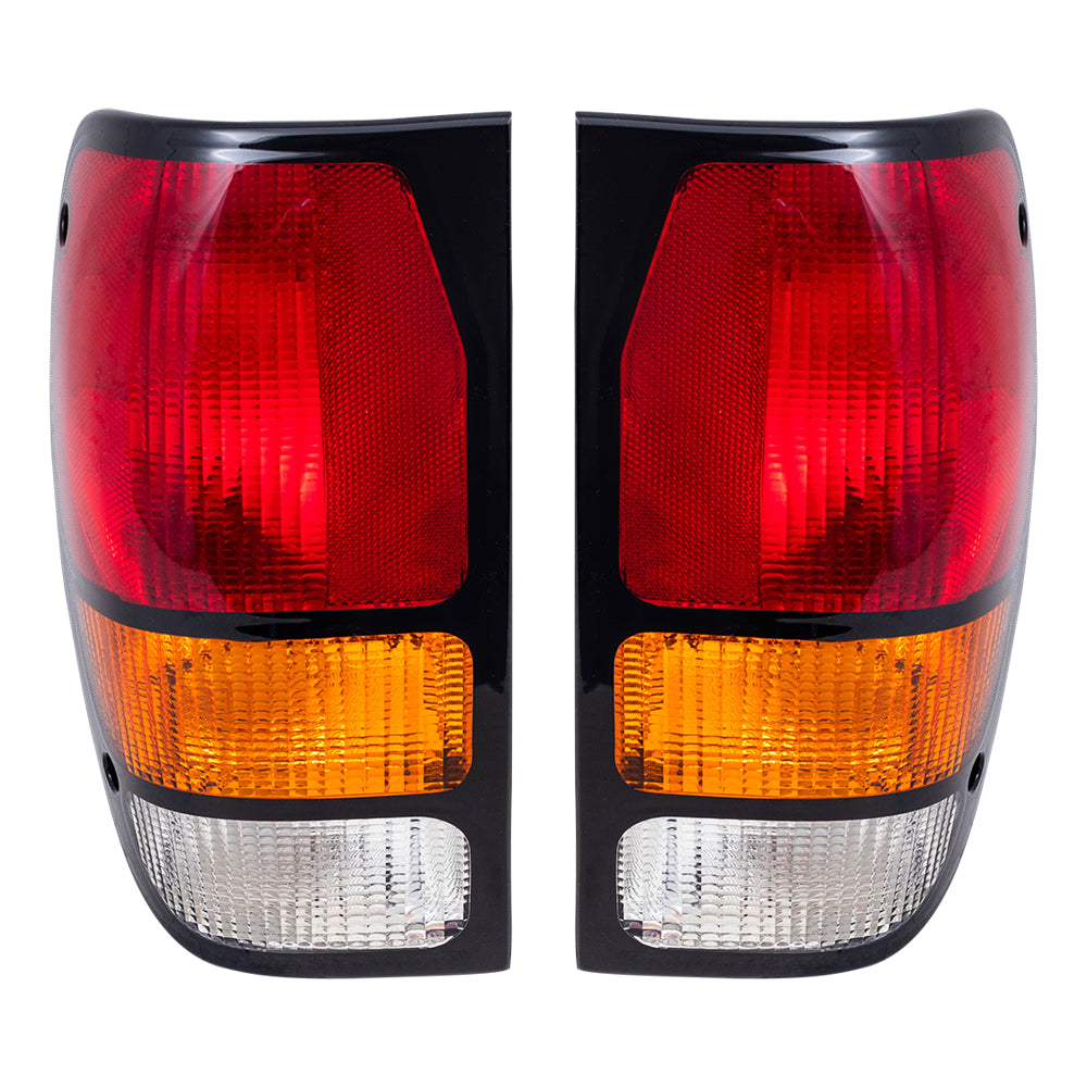 Brock Replacement Driver and Passenger Taillights Tail Lamps Compatible with 94-00 Pickup Truck ZZM051160P1 ZZM051150P1