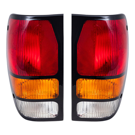 Brock Replacement Driver and Passenger Taillights Tail Lamps Compatible with 94-00 Pickup Truck ZZM051160P1 ZZM051150P1