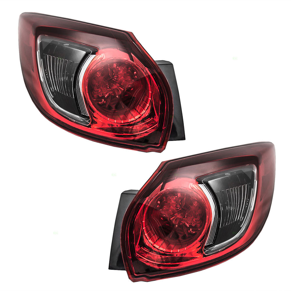 Brock Replacement Driver and Passenger Taillights Tail Lamps Bulb Type Quarter Panel Mounted Compatible with 13-16 SUV KD33-51-160C KD33-51-150C