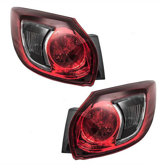 Brock Replacement Driver and Passenger Taillights Tail Lamps Bulb Type Quarter Panel Mounted Compatible with 13-16 SUV KD33-51-160C KD33-51-150C