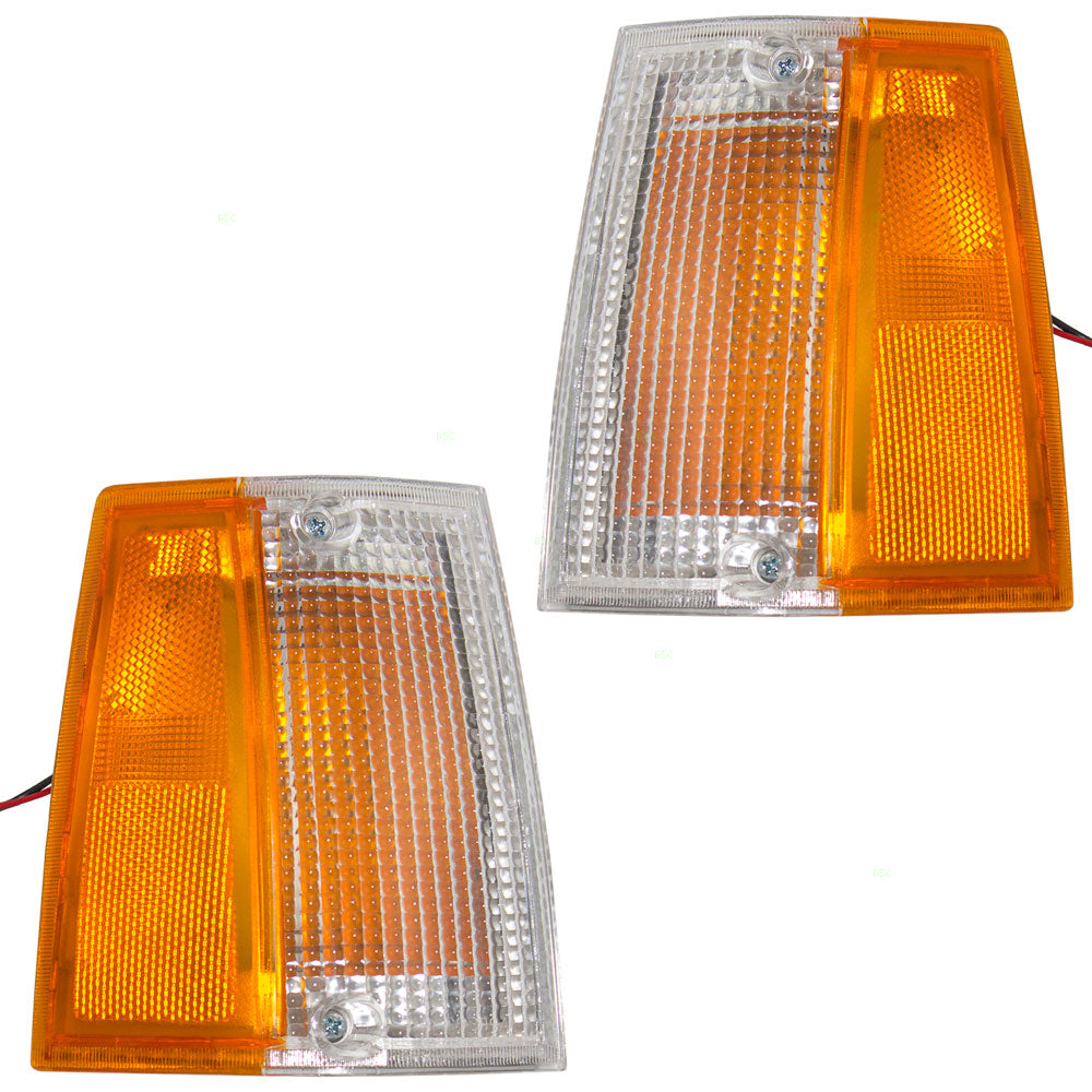 Brock Replacement Driver and Passenger Signal Side Marker Lights Lamps Compatible with 86-93 Pickup Truck UB3951100A UB3951090A