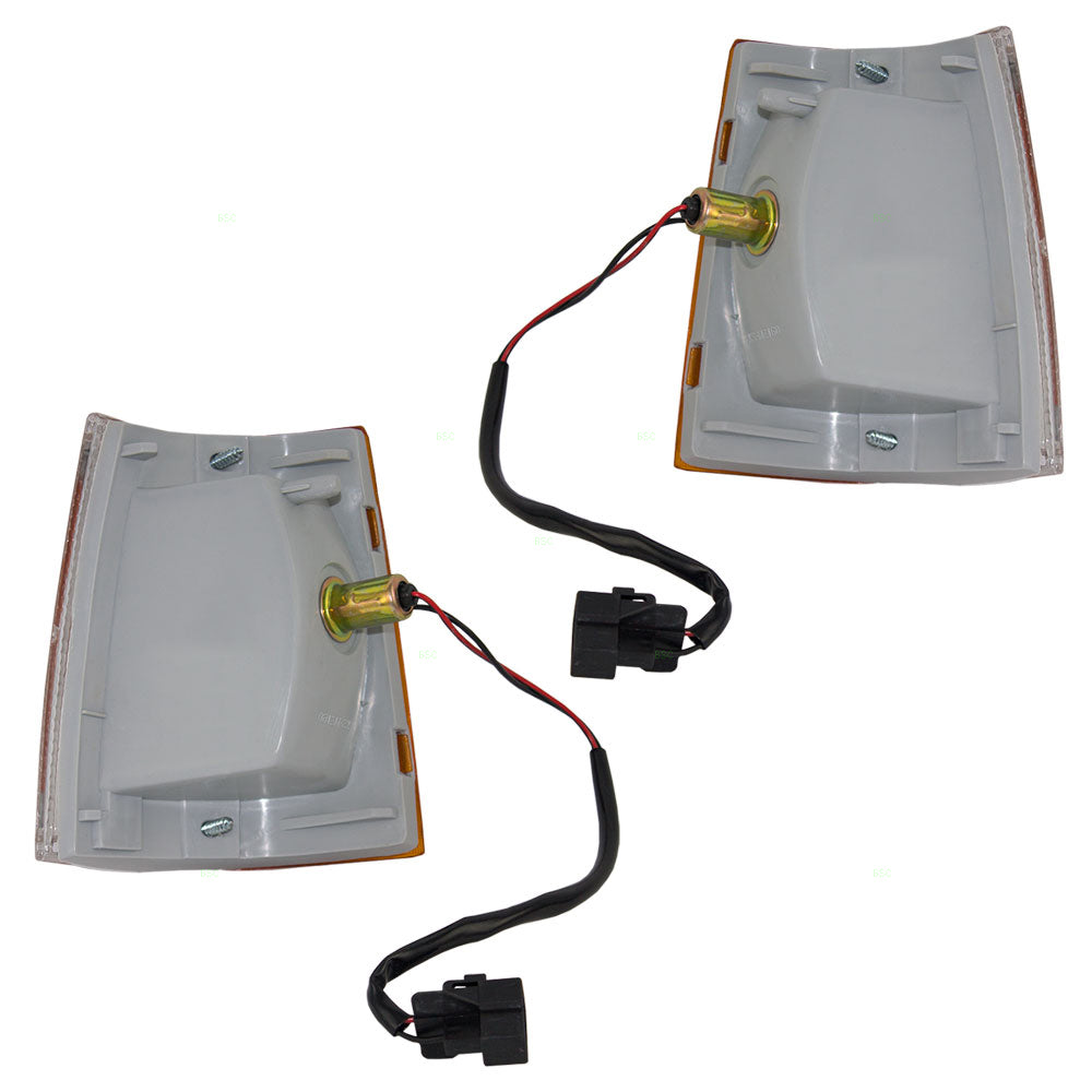 Brock Replacement Driver and Passenger Signal Side Marker Lights Lamps Compatible with 86-93 Pickup Truck UB3951100A UB3951090A