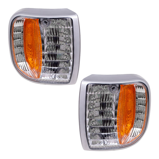 Brock Replacement Driver and Passenger Park Signal Corner Marker Lights Lamps Lenses Compatible with 94-97 Pickup Truck ZZM0-51-131 ZZM0-51-121