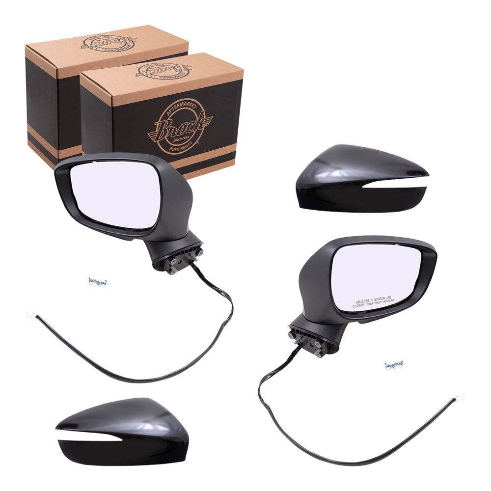 Replacement Set Driver and Passenger Power Side Mirrors with Signal Compatible with 2016-2019 CX-3 DB2P-69-181B DB2P-69-121B