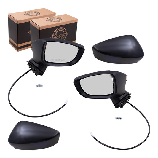 Replacement Set Driver and Passenger Power Side Mirrors with Signal Compatible with 2017-2018 Mazda3 Japan