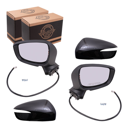 Replacement Set Driver and Passenger Side Power Mirrors Heated with Signal Compatible with 2016-2019 CX-3 DB2P-69-181B DB2P-69-121B