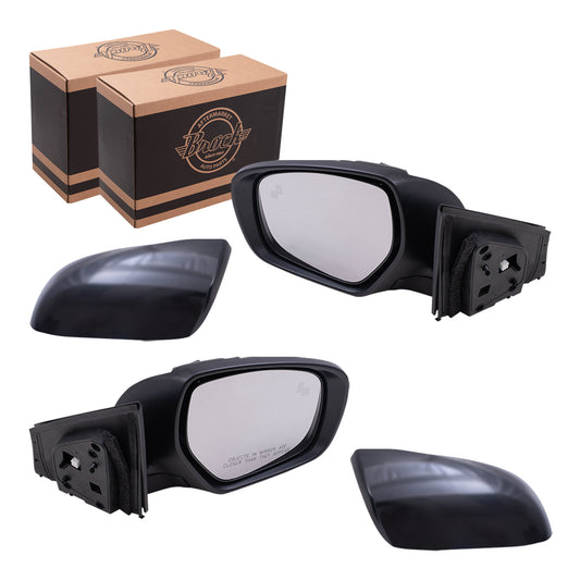 Replacement Driver's and Passenger's Power Mirrors Paint to Match Black w/ Heat Signal Blind Spot Detection Compatible with 14-15 CX-9