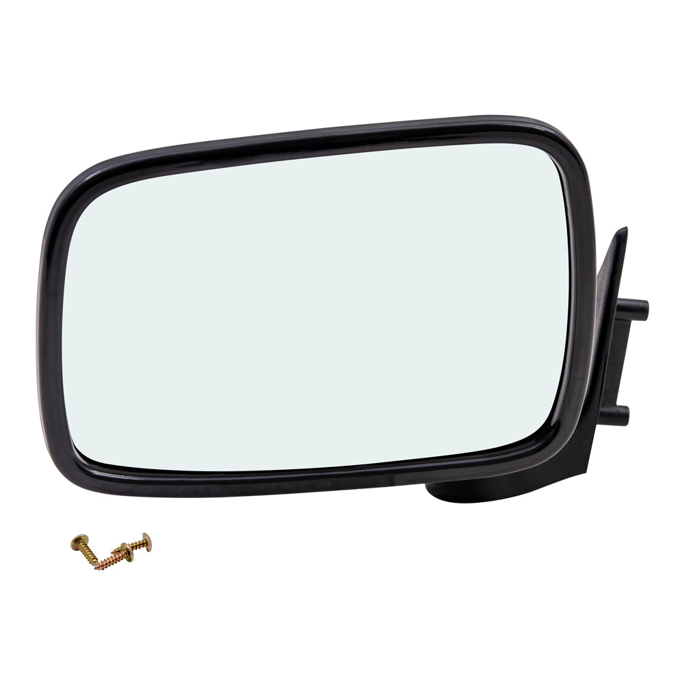 Brock Aftermarket Replacement Driver Left Manual Mirror Paint To Match Gloss Black Housing Compatible with 1986-1993 B-Series Pickup