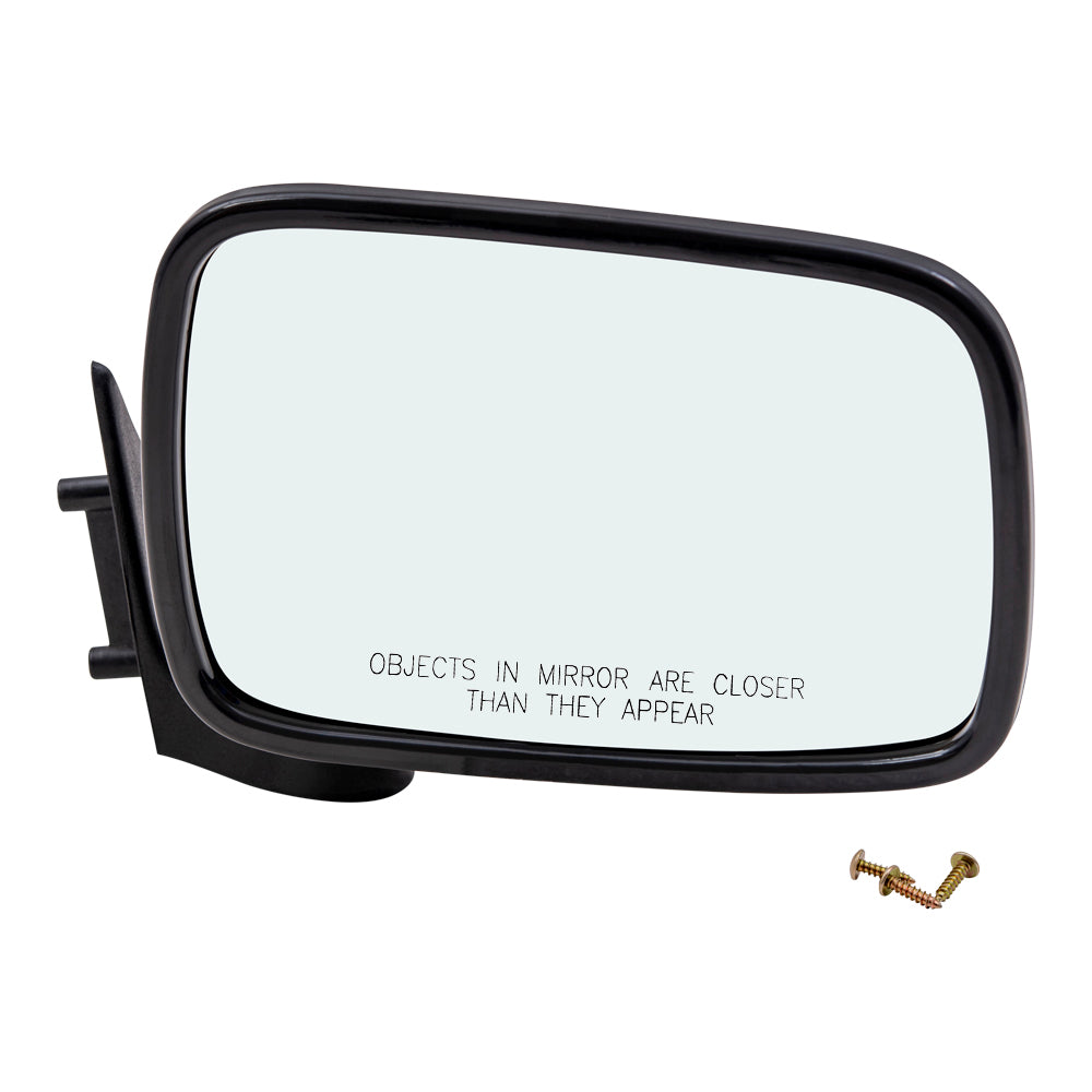 Brock Aftermarket Replacement Passenger Right Manual Mirror Paint To Match Gloss Black Housing Compatible with 1986-1993 Mazda B-Series Pickup