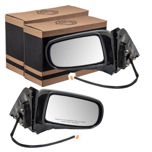 Driver and Passenger Power Side View Mirrors Textured Replacement for Mazda BJ0G69180A BJ0G69120A