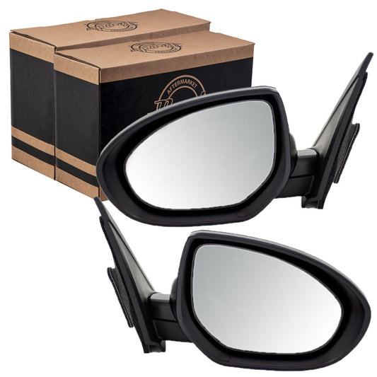 Driver and Passenger Power Side View Mirrors Replacement for Mazda 3 Mazda3 BBM26918ZL BBM26912ZL