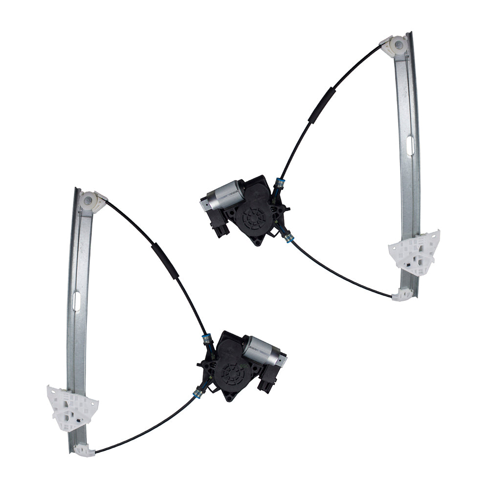 Brock Replacement Pair Set Front Power Window Regulators w/Motors Compatible with 04-09 3 BP4K-59-590A BP4K-58-590A