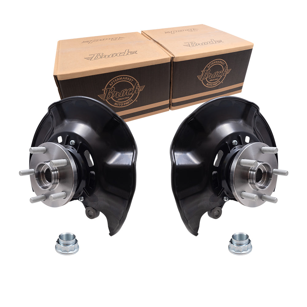 Brock Aftermarket Replacement Front Driver Left Passenger Right Loaded Steering Knuckle Assembly Set Compatible with 2009-2013 Toyota Corolla