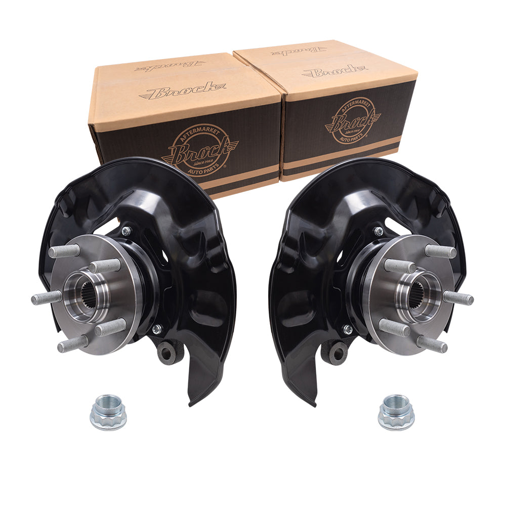 Brock Aftermarket Replacement Front Driver Left Passenger Right Loaded Steering Knuckle Assembly Set Compatible with 2003-2008 Toyota Matrix