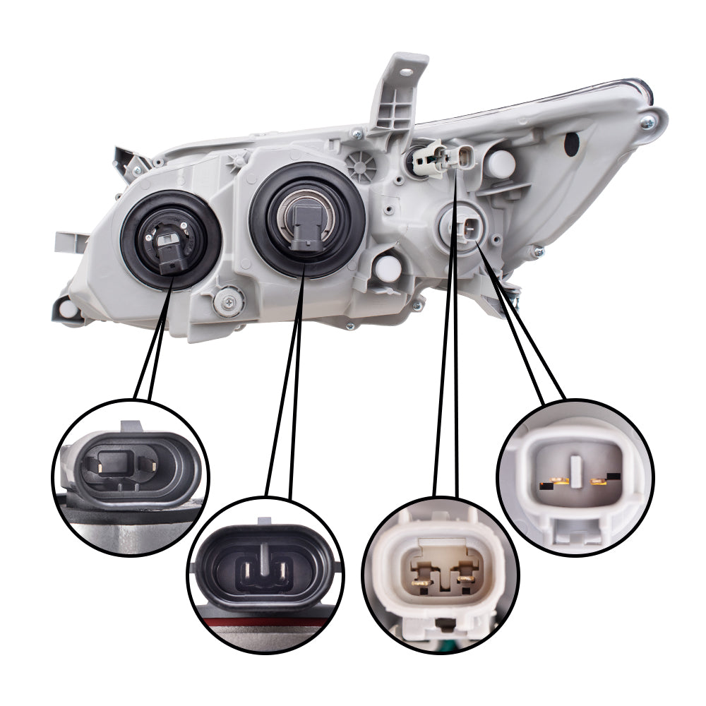 Brock Headlight Assembly Set CAPA Certified For Camry EXC SE USA Built ONLY