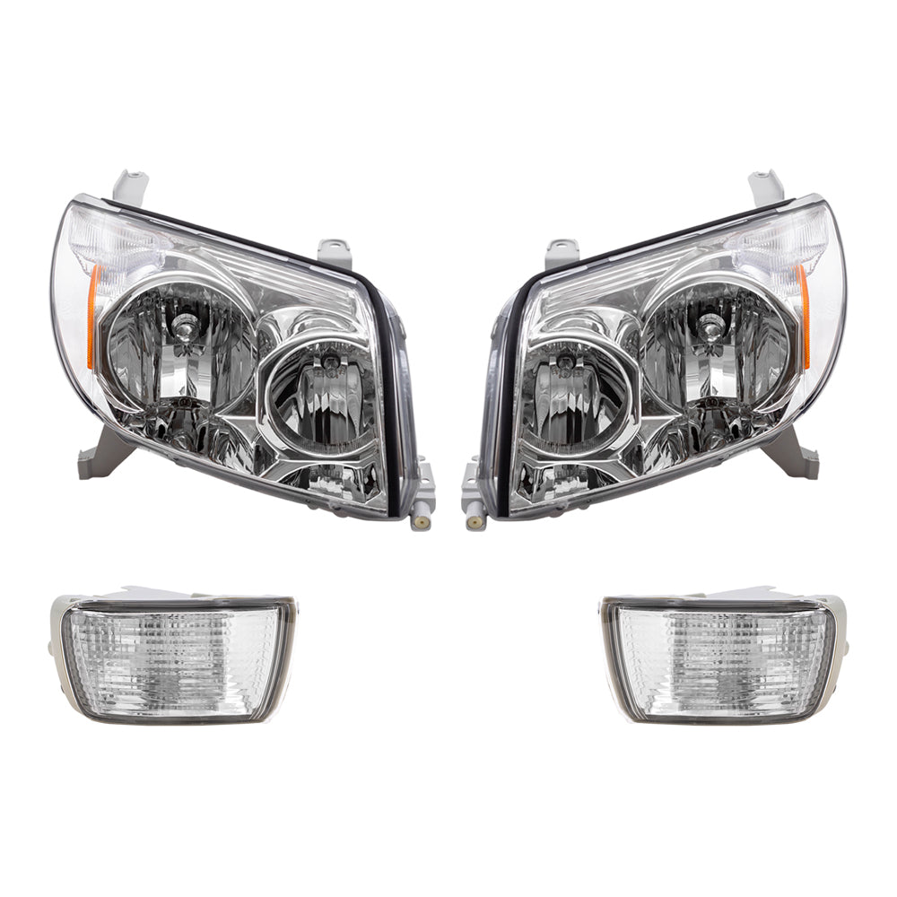 Brock Replacement Halogen Headlights with Signal Lights Compatible with 2003 2004 2005 4Runner