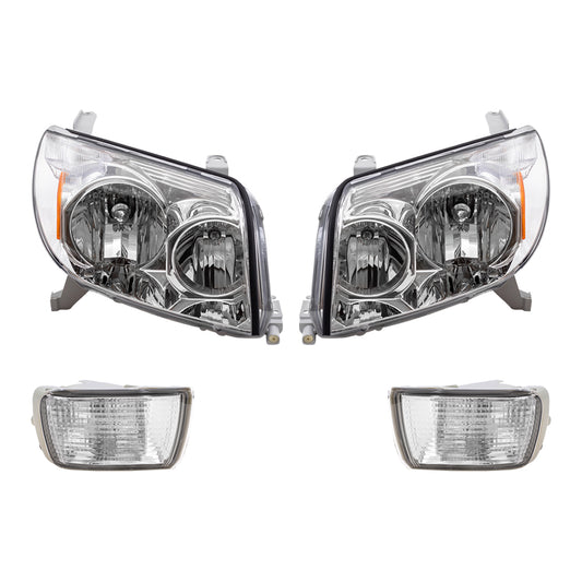 Brock Replacement Halogen Headlights with Signal Lights Compatible with 2003 2004 2005 4Runner