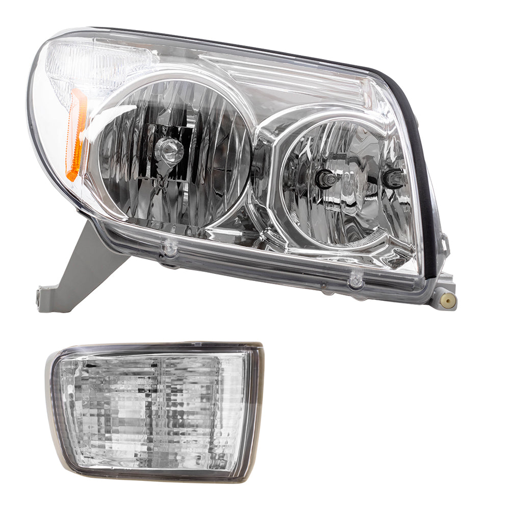Brock Replacement Halogen Headlights with Signal Lights Compatible with 2003 2004 2005 4Runner
