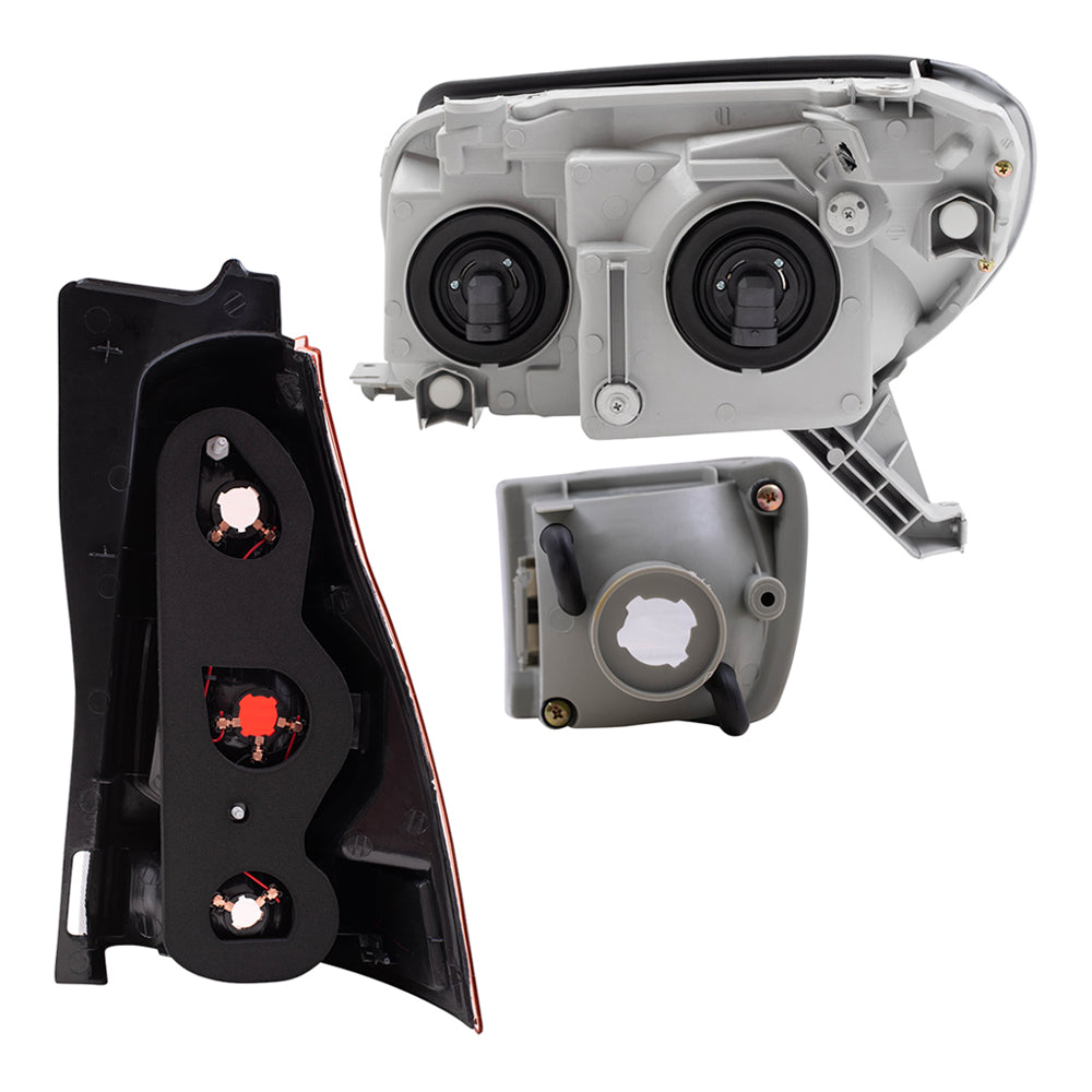Brock Replacement Halogen Headlights with Signal Lights and Tail Lights Compatible with 2003 2004 2005 4Runner