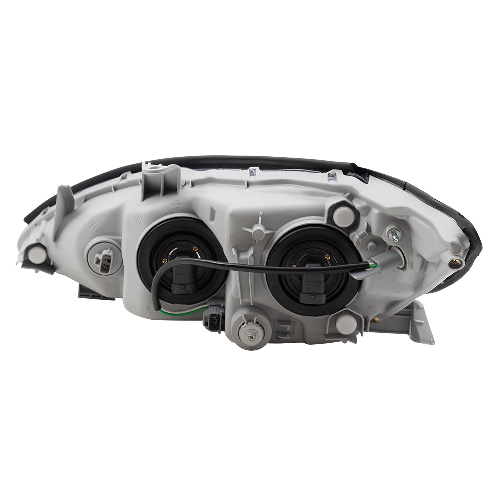 Brock Replacement Set Driver and Passenger Halogen Headlights Headlamps with Chrome Trim Compatible with 2005-2006 Camry 8115006180 8111006180