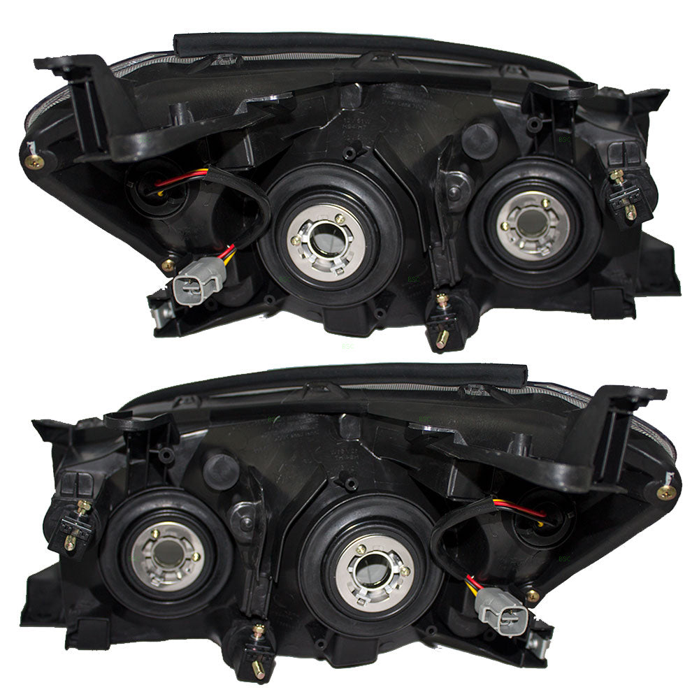 Brock Replacement Driver and Passenger Headlights Headlamps with Chrome Bezels Compatible with 2006-2008 Rav4 SUV 8117042331 8113042331