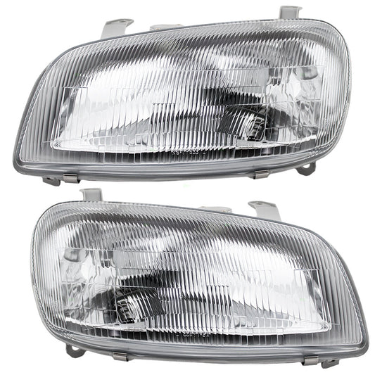Brock Replacement Driver and Passenger Headlights Headlamps Compatible with 1996-1997 RAV4 81150-42060 81110-42060
